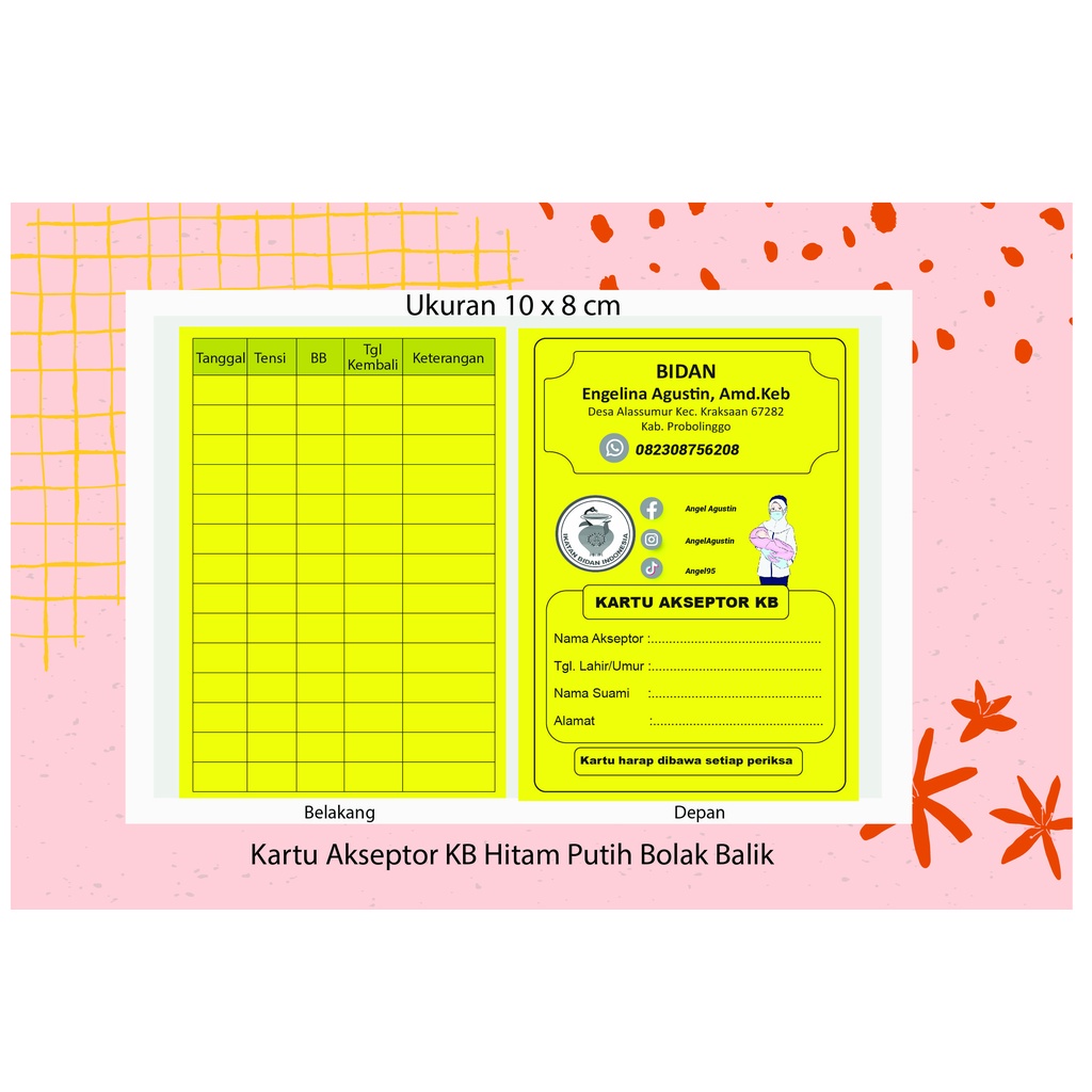 

Kartu KB / Kartu Akseptor KB Bolak Balik