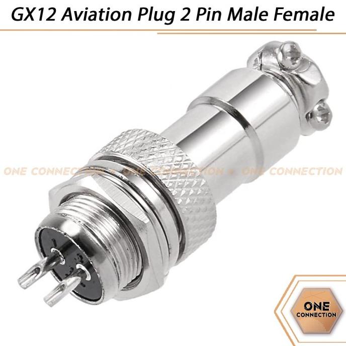 GX12 Aviation Plug 2 Pin Male Female Panel Wire Connector 12mm AN07 onecon90 Kualitas Baik