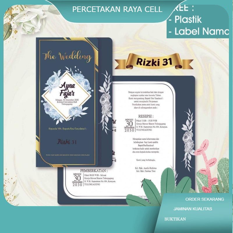 

Undangan Pernikahan Rustik Elegan Unik Desain Terbaru Rizki 31 Sudah Cetak Harga Murah