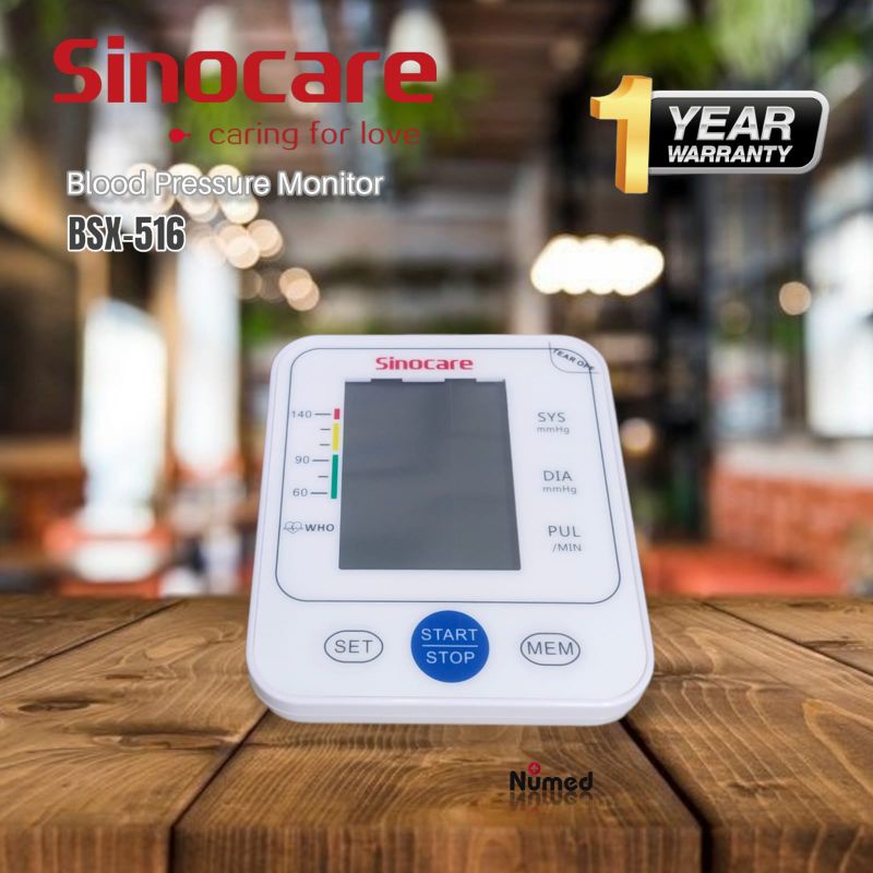 Sinocare BSX-516 Fitur Suara Bahasa Indonesia Alat Cek Tensi Meter Tekanan Darah Digital Otomatis / Tensi Meter Digital Sinocare BSX 516