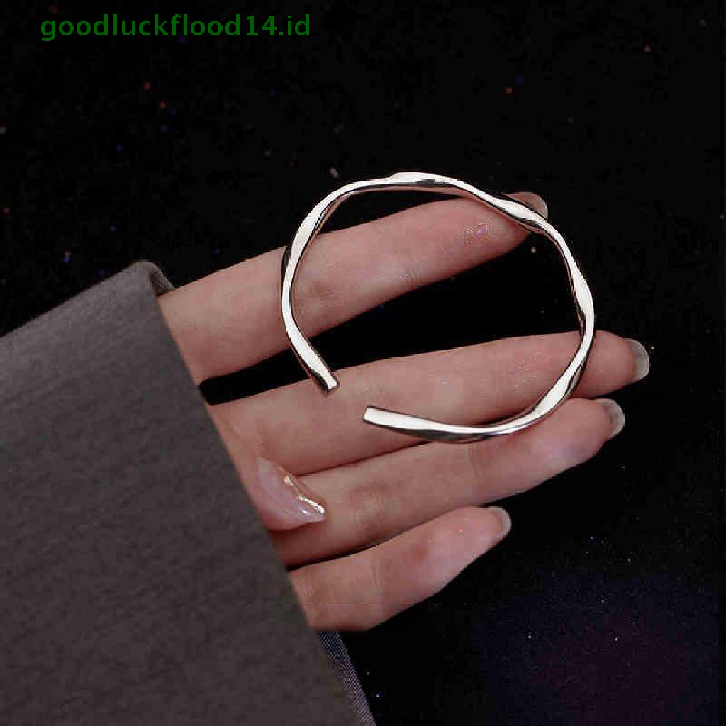 [GOOGFOUR] 999mobius Sterling Silver Gelang Elegan Fine Jewelry Open Bracelet Vintage Design Bangles Adjustable Fine Perhiasan Pesta Hadiah Aksesoris [TOP]