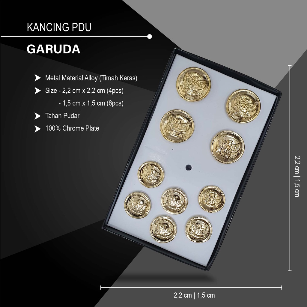 Kacing PDU GARUDA Kancing Seragam GARUDA Kancing Baju kancing Baju Besar