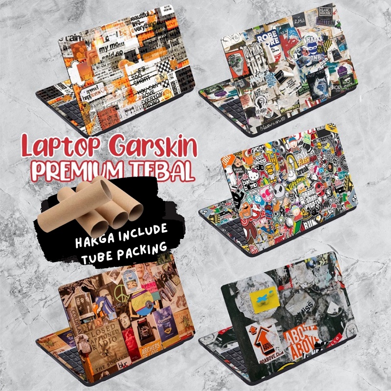 Garskin Laptop Anti Gores Retro Vintage ScrapBook Premium Full set 10 12 13 14 15 inch Universal Untuk Semua Merk Laptop