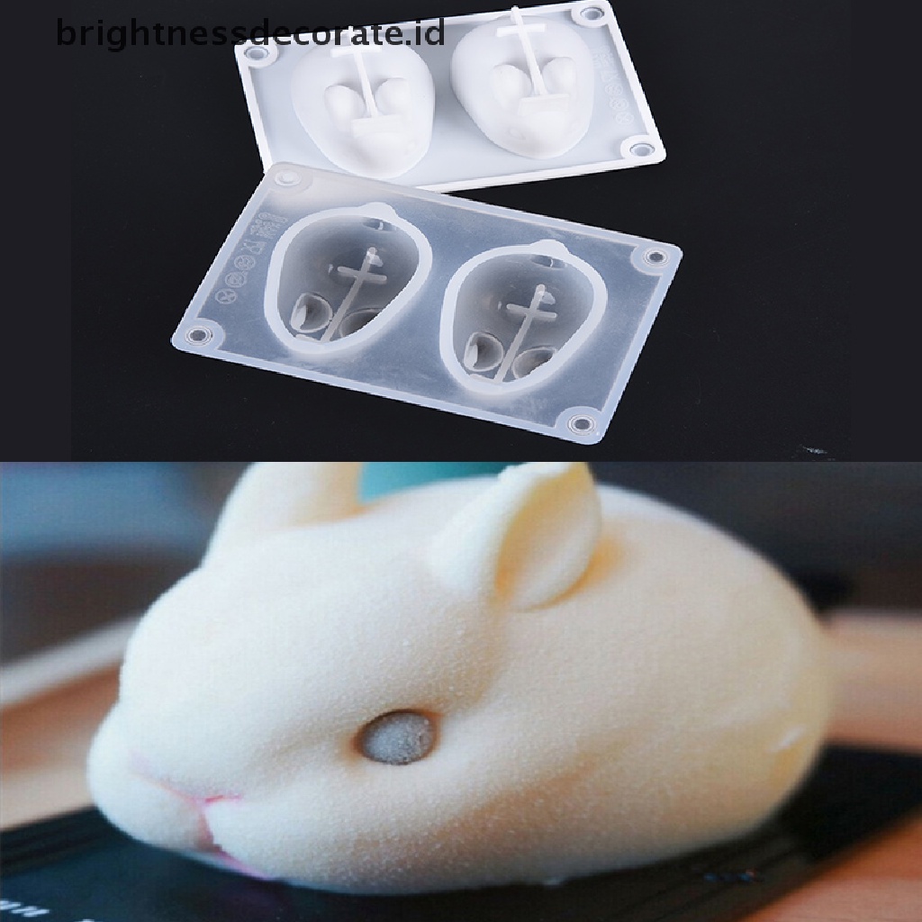 [Birth] Cetakan Kelinci Paskah 3D Tinggi Fleksibel Silikon Mousse Dessert Jelly Cetakan Kue [ID]