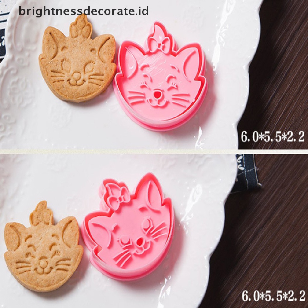 [Birth] Cat Cookie Cutter Plastik Biskuit Baking Kue Buah Alat Dapur Cetakan [ID]