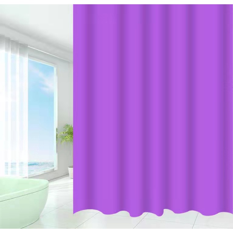 ( SerbaSerbi )Horden Kamar Mandi Polos Shower Curtain /Tirai Kamar Mandi 180x180 cm &amp; Ring Untuk Pengait _Bahan Peva