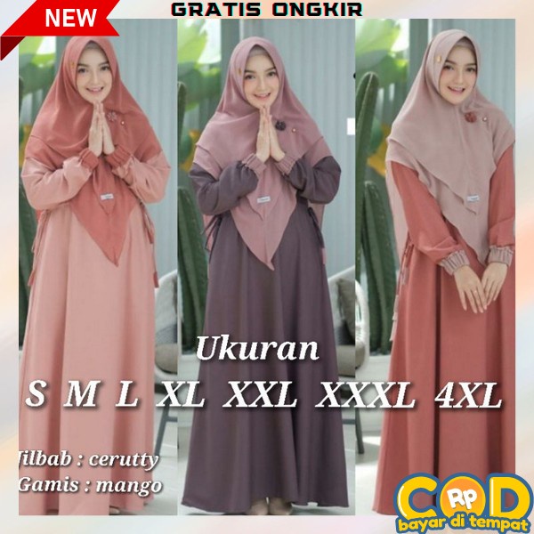 Gami Ibuk Busui Pesta Elegan Gsmis Muslim Buat Lebaran  Modern Gmis Dewasa Jumbo Remaja Putih Hitam 