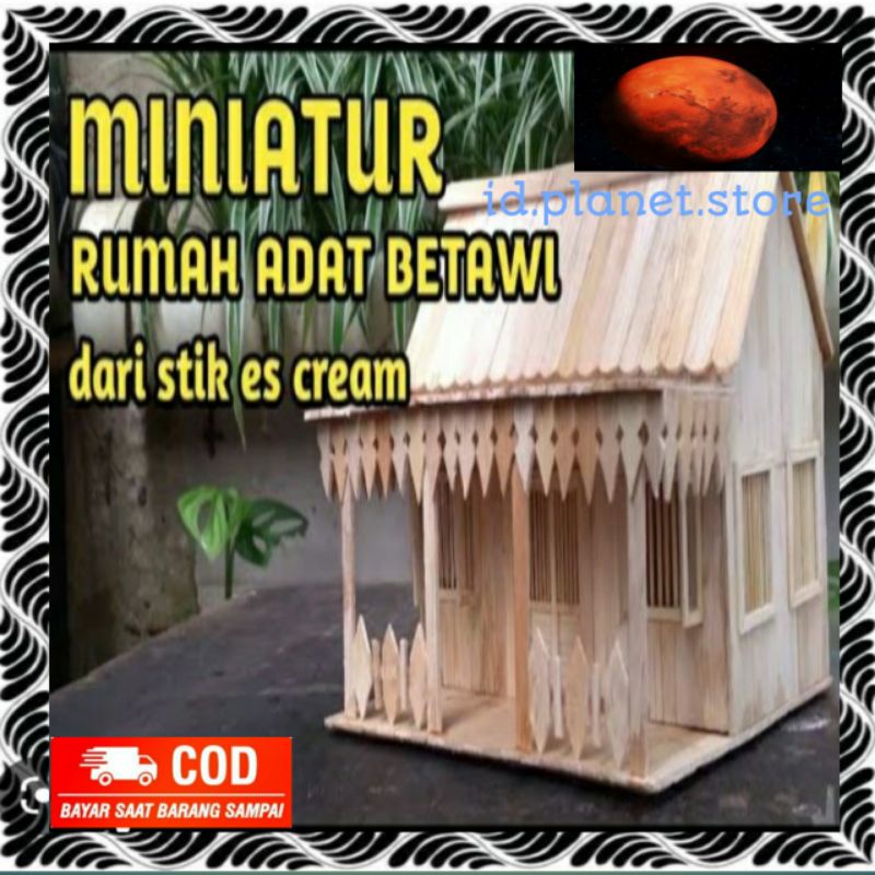 celengan rumah adat betawi dari stik es krim