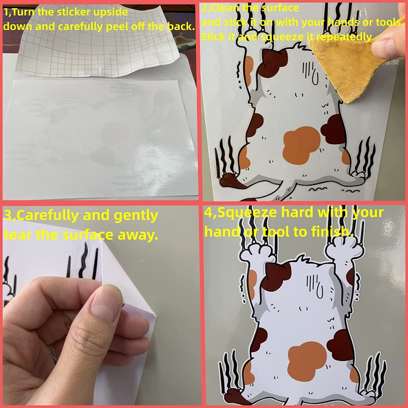 Tiga Kucing Panjat Hewan Styling Stiker Lucu Kucing Scratch Cover Mobil Decals Body Mobil Kreatif Decals Kartun Kucing Stiker Laptop Botol Air Mobil Dekorasi Bumper Decal