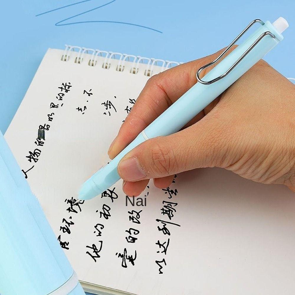 Quinton Press Type Ink Pen Retractable 0.38mm Kaligrafi Pen Koreksi Postur Kantor Perlengkapan Sekolah Nib Converter Pena Bisnis