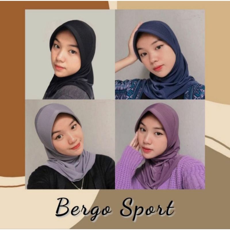 HIJAB BERGO SPORT PREMIUM PET BESAR / HIJAB INSTAN / HIJAB SPORTY / HIJAB OLAHRAGA