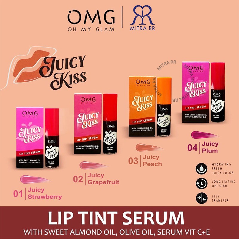 OMG Oh My Glam Juice Kiss Lip Tint Serum | Liptint Ombre OMG 20gr