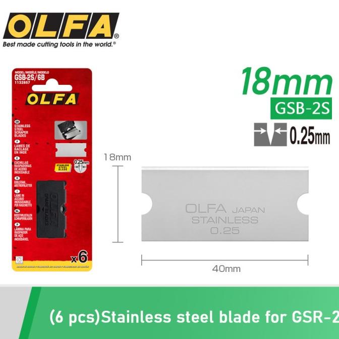 

Refil Scraper GSB-2S/6B Stainless steel blade for GSR-2 (6pc/pack)OLFA