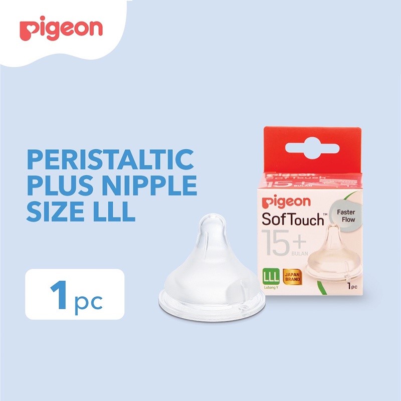 PIGEON Peristaltic Plus Nipple Wide Neck LLL 15+