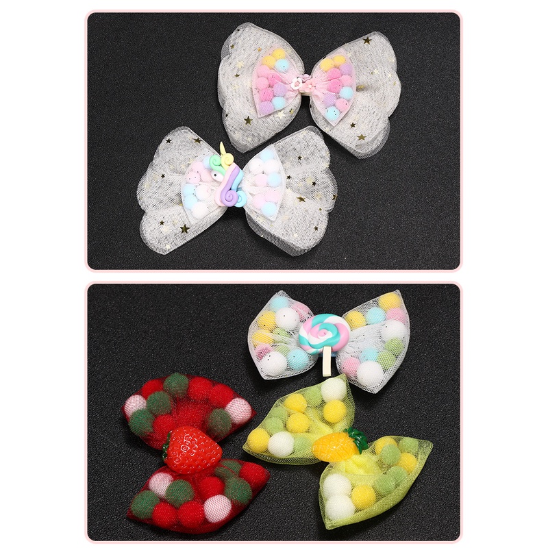 UNICORN LOLLIPOP COLORFUL MESH RIBBON BOW HAIRCLIP HAIRPIN HAIR CLIP PIN GIRL JEPIT JEPITAN AKSESORIS RAMBUT PITA CUTE ANAK TODDLER WARNA WARNI CEWEK PEREMPUAN BOW KOREA KOREAN STYLE