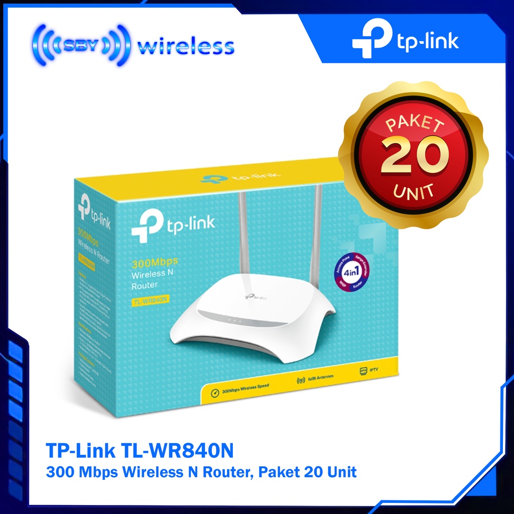 Paket 20 Unit TPLINK TL-WR840N 300 Mbps Multi-Mode Wi-Fi Router