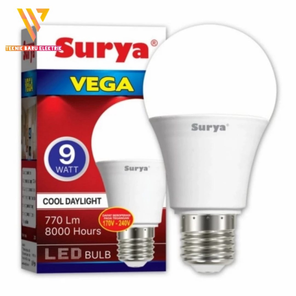 LAMPU LED BULB SURYA VEGA BY HANNOCHS 5W 7W 9W 12W 15W 18W GARANSI 1 TAHUN BOHLAM SUPER TERANG SNI ANTI PECAH 5 7 9 12 15 18 WATT