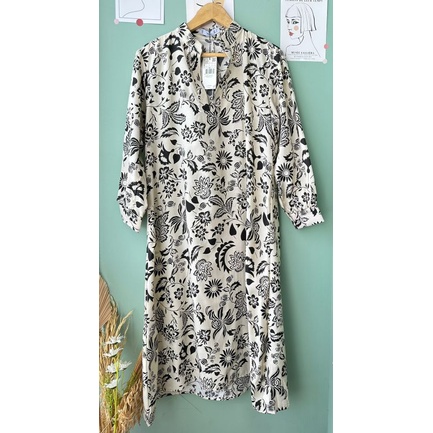 MNG soft latte flower dress
