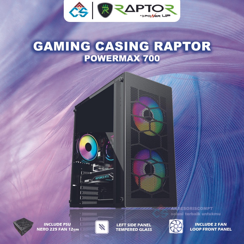 Casing Gaming PC RAPTOR POWER UP POWERMAX 700 - Casing Gaming