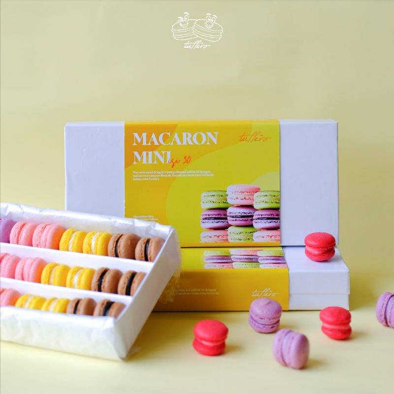 BABY MACARON MINI ISI 30 TEPUNG ALMOND ASLI MACAROON KECIL