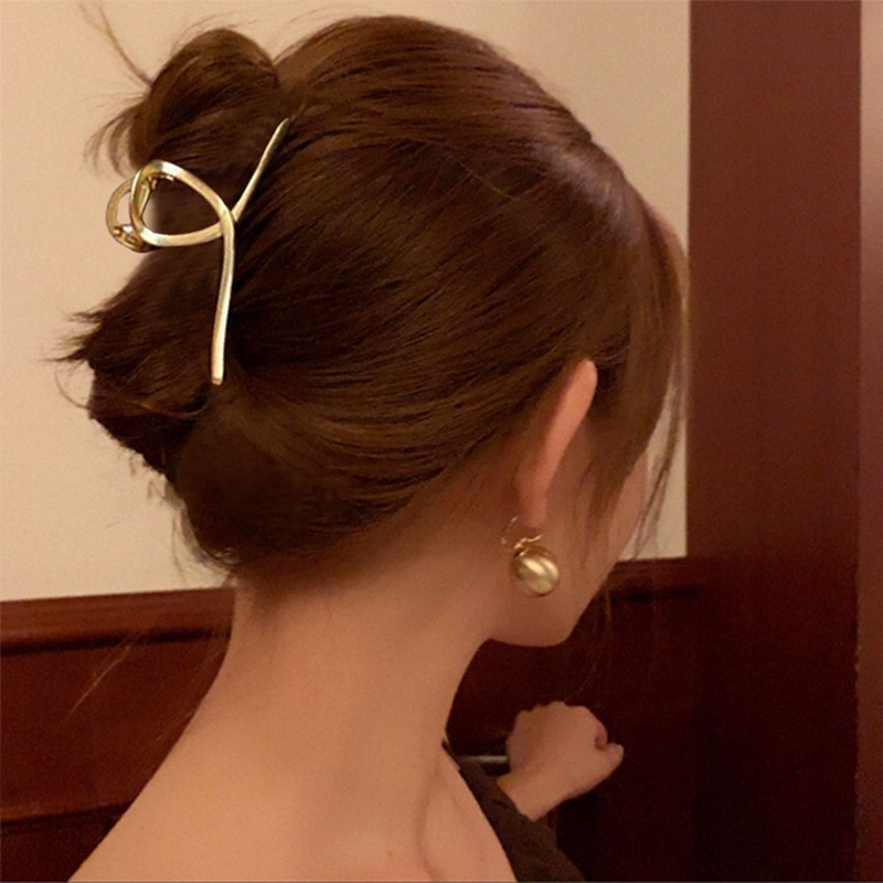 New Korea Vintage Desain Rantai Geometris Silang Distorsi Logam Rambut Klip Aksesoris Rambut Untuk Wanita