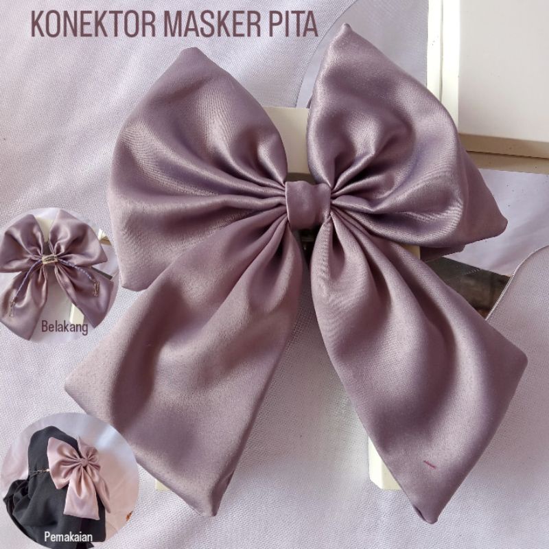 Konektor Masker Pita Satin Velvet Viral | Strap Masker Pita Hijab Konektor Lucu Best Seller