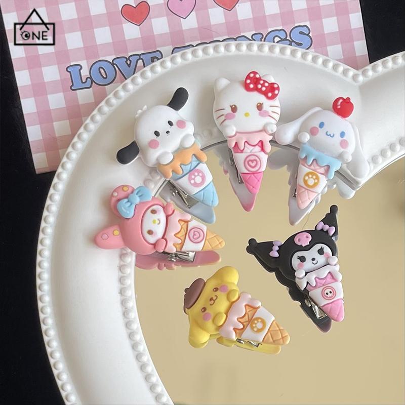 COD❤️Jepit Rambut Poni Warna Permen Motif Mini Kartun Sanrio Untuk Wanita-A.one