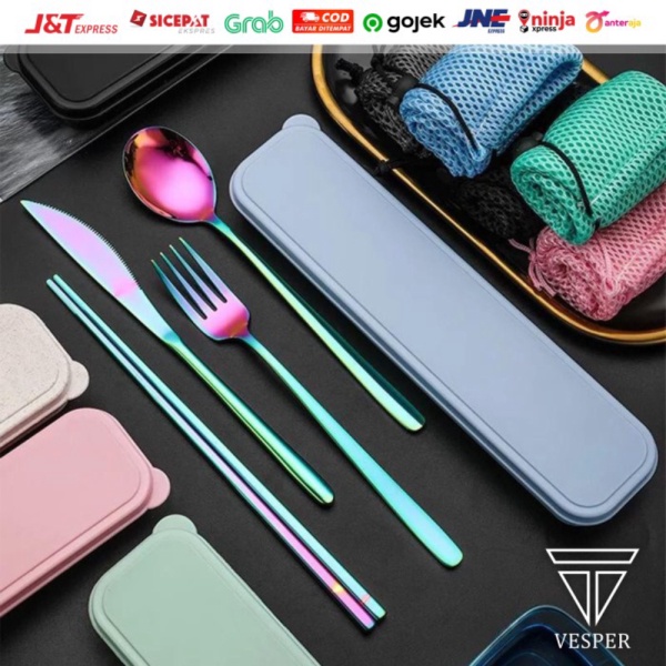 

Unik paket sendok garpu pisau sumpit korea set / alat makan korea set - paket silver Berkualitas