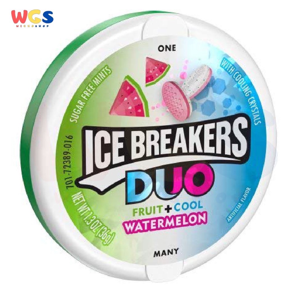 Ice Breakers Duo Fruit Cool Watermelon Sugar Free Mint Candy 1.3oz 36g