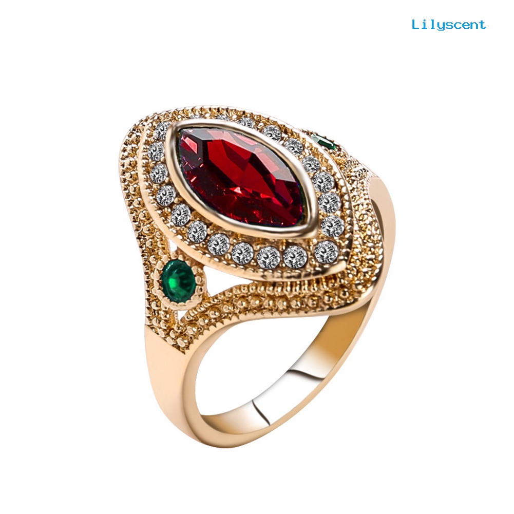 [LS] Cincin Jari Berlian Imitasi Wanita Vintage Hadiah Perhiasan Pernikahan Pesta Size 7-10