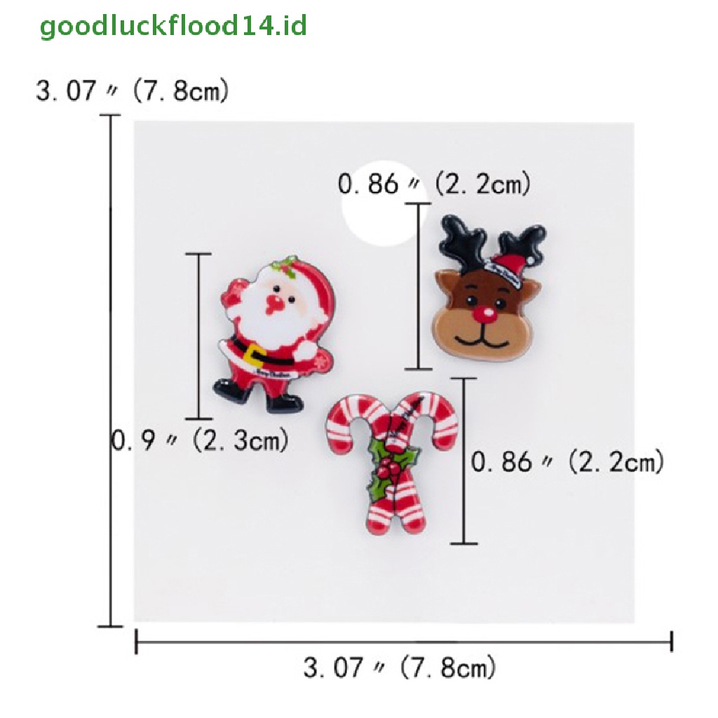 [GOOGFOUR] Set Bros Natal Trendy Santa Claus Elk Snowman Brooch Badges Pin Untuk Wanita [Atasan]