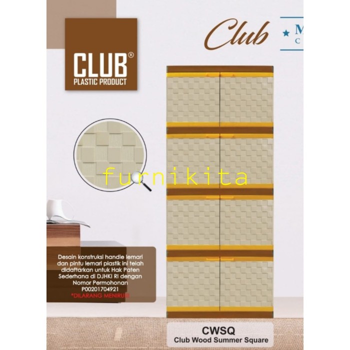 LEMARI PLASTIK CLUB JUMBO SUSUN 4 POLOS