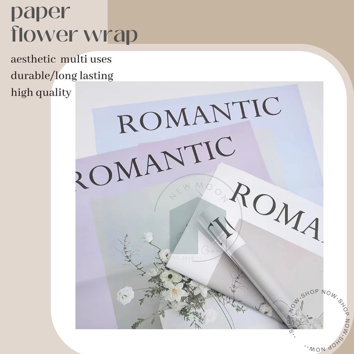 

Cellophane flower wrapping kertas bunga buket wrap kado printed bouquet bungkus [ Kemasan Isi 5 lembar Gratis Packing Tabung]