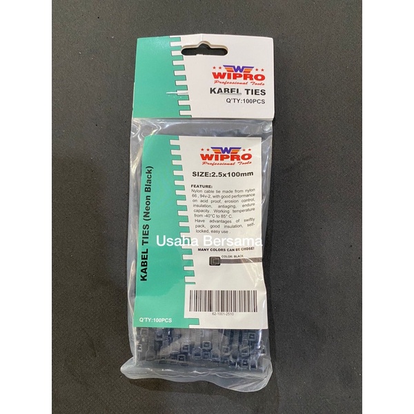 

Kabel Ties / Tali Ties 2.5 x 100 Hitam WIPRO