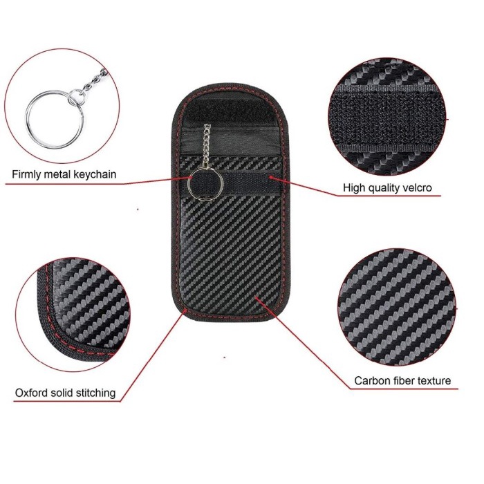 ✅ BISA COD Dompet Kartu STNK Emoney Kunci Mobil Motor Anti RFID Signal Keychain - Hitam