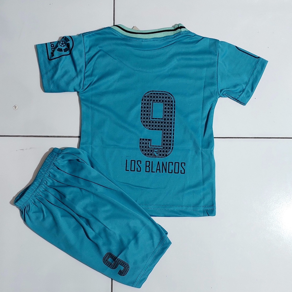 setelan baju bola anak/setelan baju futsal/baju bola madrid tosca/baju futsal murah