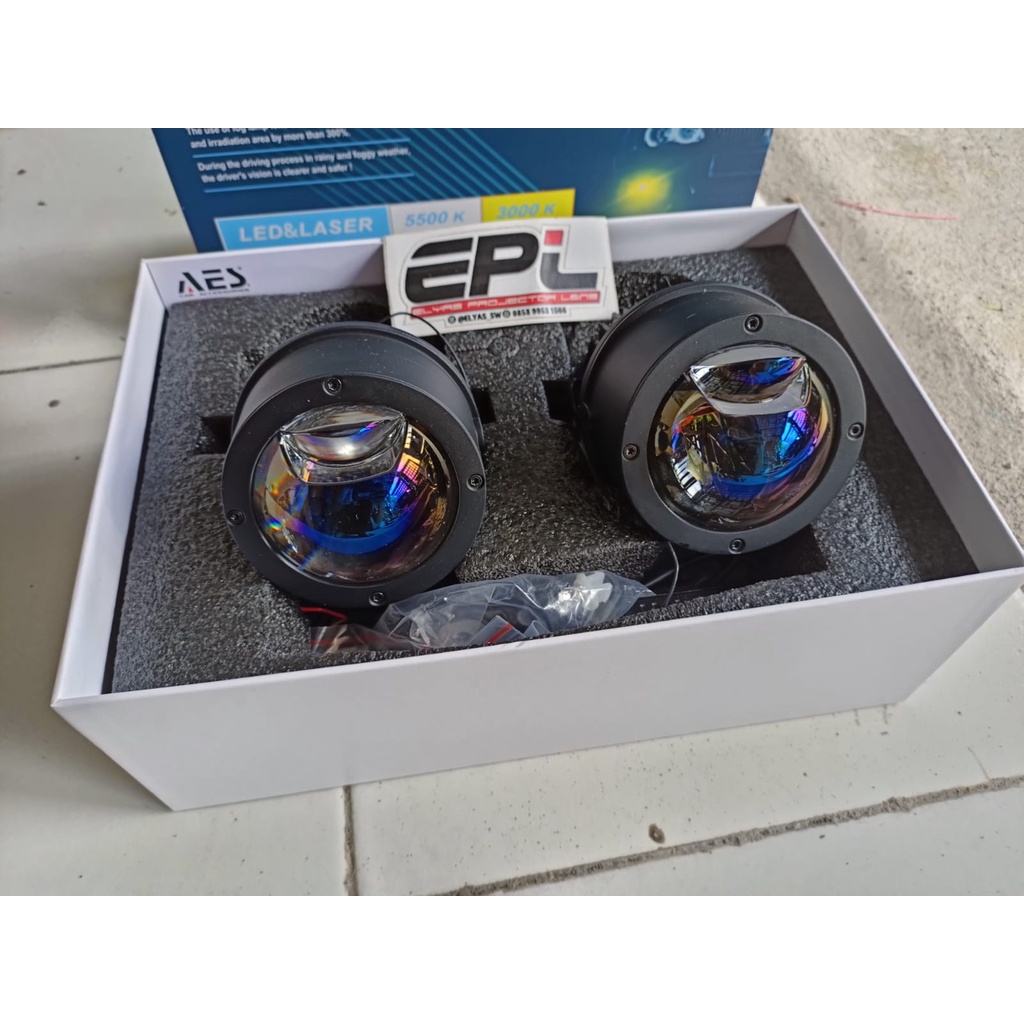 Foglamp Biled AES Q8 PRO Laser 3 Warna lampu kabut LED Foglamp fog lamp universal original toyota honda