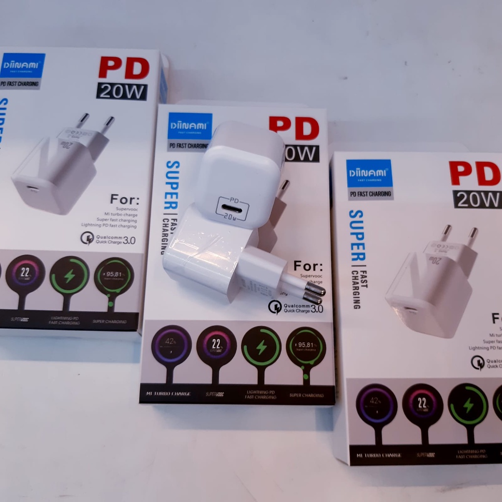 Adaptor DIINAMI Usb Type C P8 20W support semua hp FAST charging iPhone XiaoMi (turbo)  oppo (super VOOC) Samsung (super FAST charging) Vivo (dual energen)