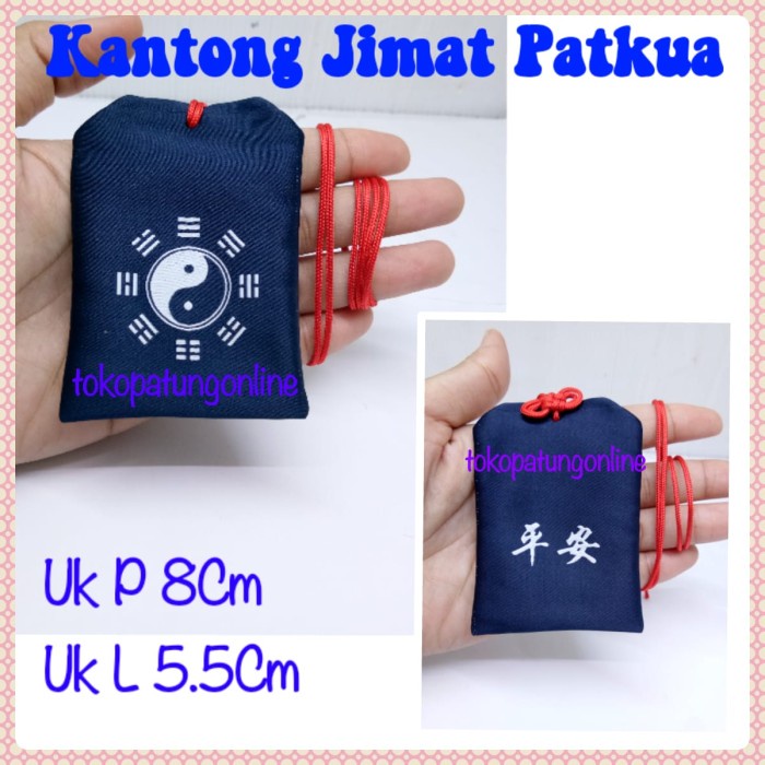 Emb Kantong Jimat Patkua Navy Bordir Yinyang