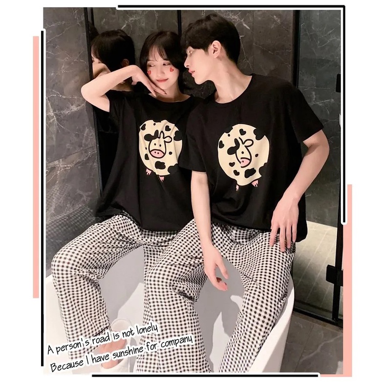 baju couple pasangan keren kaos atasan lengan pendek COW SAPI ready SMLXL jumbo simple