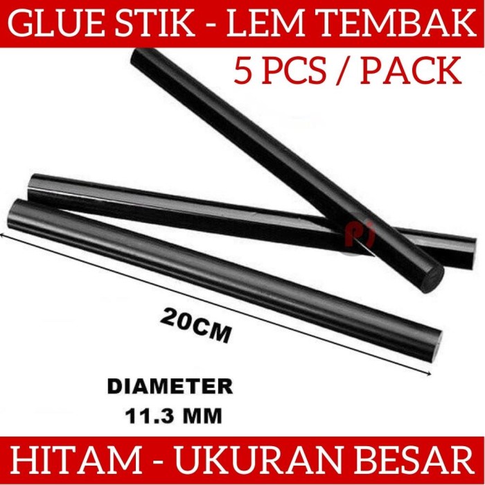 Isi 5 Pcs Glue Stick Isi Lem Tembak Warna Hitam Uk Besar 11mm x 20cm