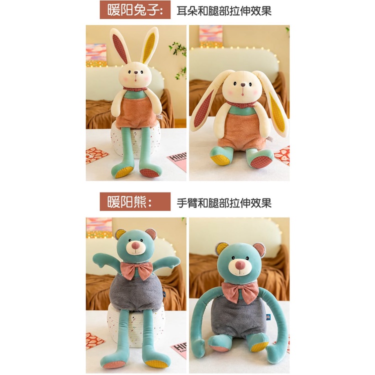 Boneka Bunny Bear Telinga Kaki Bisa Ditarik Bahan Plush