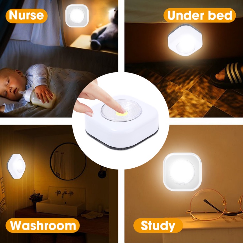 Untuk Lemari Kabinet Lemari Tangga Lemari Lorong Lemari Laci Ditempel-Anywhere Tenaga Baterai Ultra Bright LED Night Light LED Lampu Dinding Indoor Cahaya Putih Sentuh Terkontrol