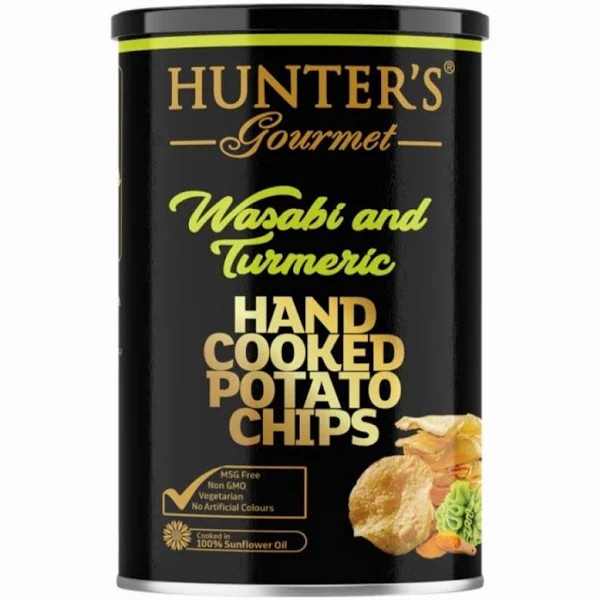 

HUNTER'S Gourmet Wasabi & Tumeric Hand Cooked Potato Chips 150gr