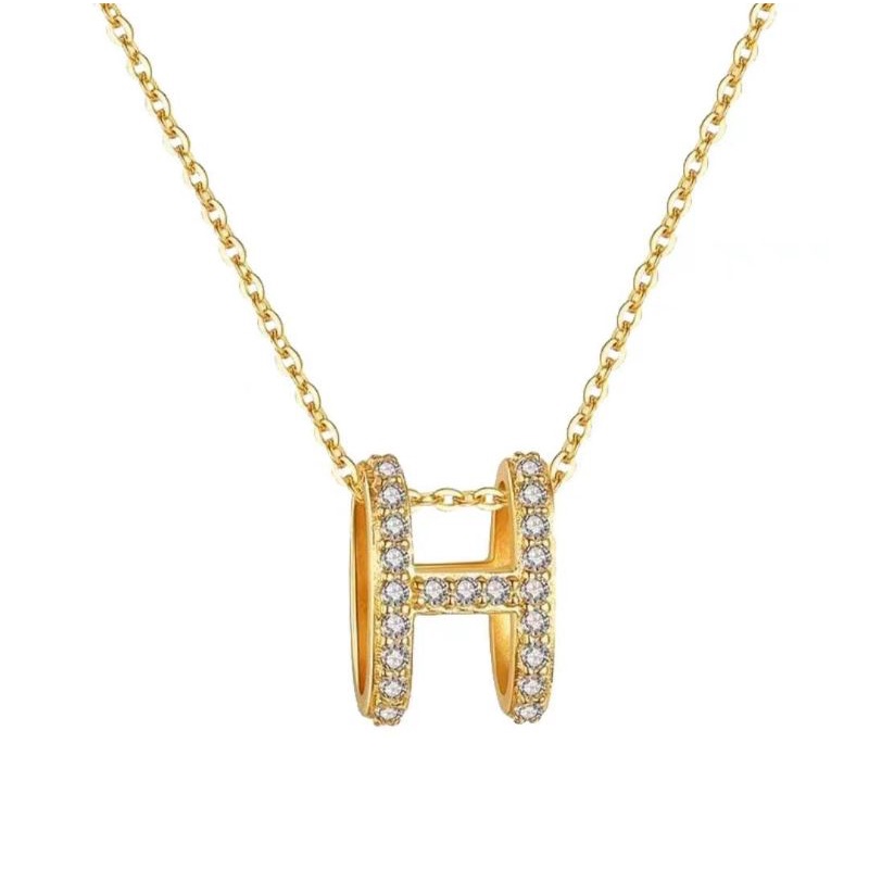 Kalung Liontin Titanium Wanita Model Huruf (H)Terbaru&Terlaris Anti Karat