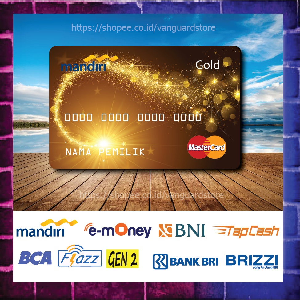 KARTU E MONEY E TOLL KARTU GOLD CARD DEBIT EMONEY MANDIRI FLAZZ BCA BNI TAPCASH BRIZZI BRI - 1 SISI