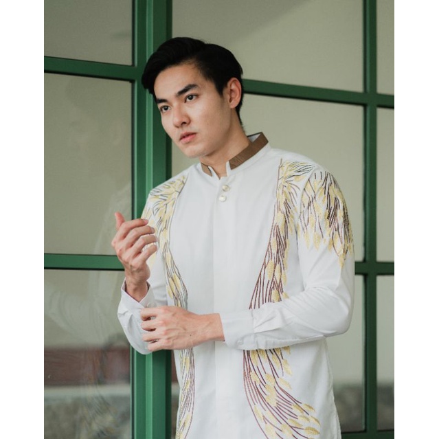 Kemeja Bordir Pria NUC.ID Gatotkaca 02 (Putih)