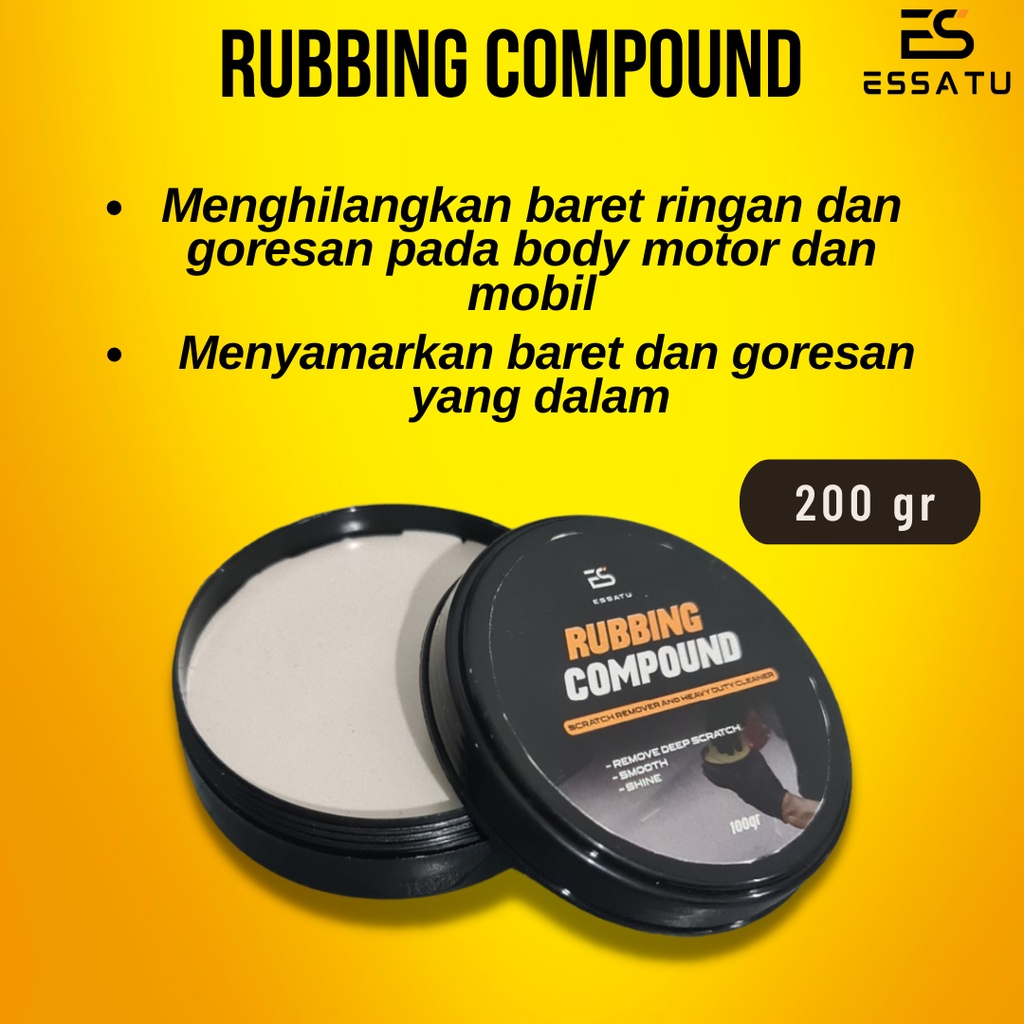 Rubbing Compound Essatu - Kompon Penghilang Baret Body Mobil Poles Bodi Motor dan Helm