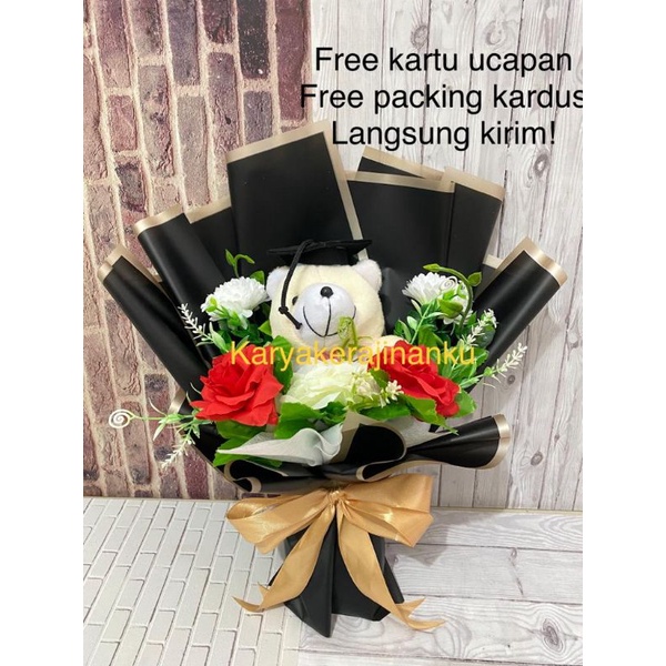 Buket boneka wisuda/buket bunga wisuda LANGSUNG KIRIM! FREE KARTU UCAPAN!