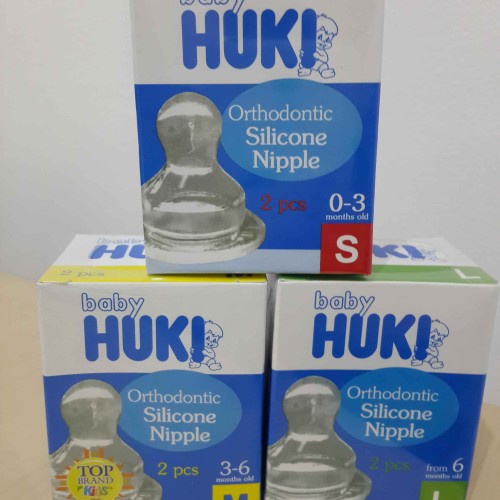 [BOX] Huki Baby Orthodontic Silicone Nipples Isi 1 / Isi 2 - Dot Bayi Pipih / Gepeng